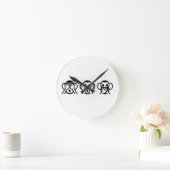 Horloge Ronde 3 Singes Sages Emoji (Maison)