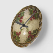 Horloge Ronde 3D look grapes bowl wall clock (Angle)