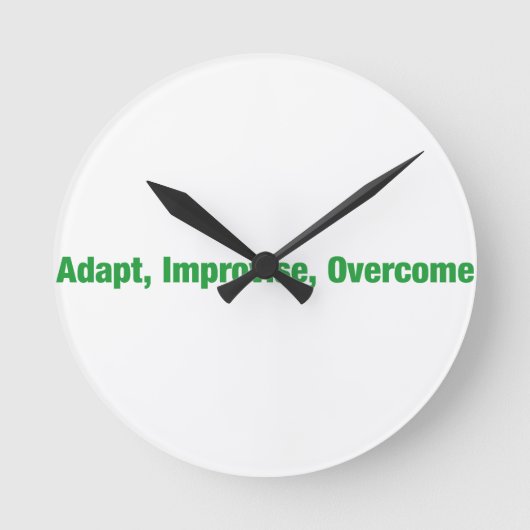 Horloge Ronde 3D's - adapt, improvise, overcome (Recto)