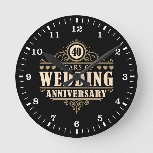 Horloge Ronde 40e anniversaire du Mariage (Recto)