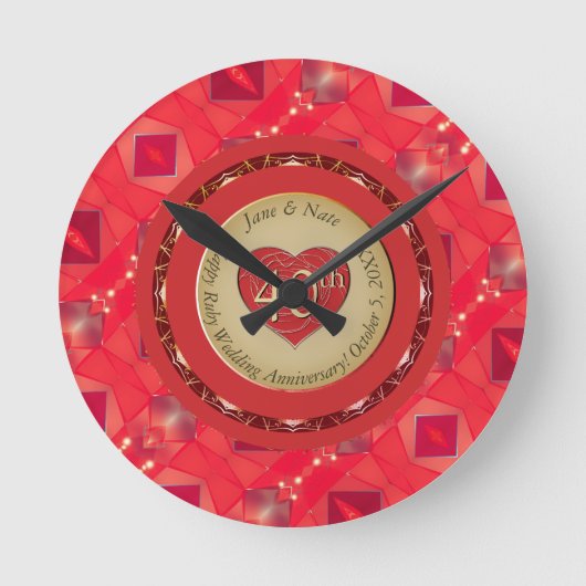 Horloge Ronde 40e anniversaire du Mariage de Ruby (Recto)