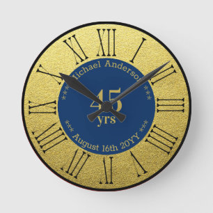 Horloge Ronde 45 ans de retraite ou anniversaire Personnalisé