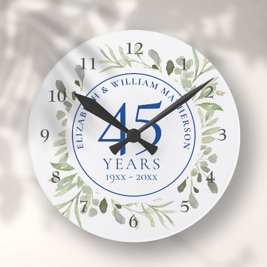 Horloge Ronde 45e anniversaire du 65e Mariage Verdure