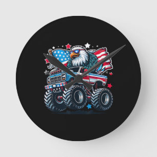 Horloge Ronde 4 juillet Drapeau américain patriotique aigle USA