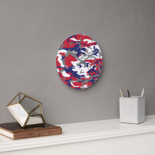 Horloge Ronde 4 juillet, Jour de l'Indépendance, Gris Camouflage