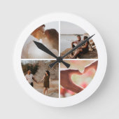 Horloge Ronde 4 Photo personnalisée Collage personnalisé (Recto)