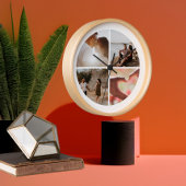 Horloge Ronde 4 Photo personnalisée Collage personnalisé