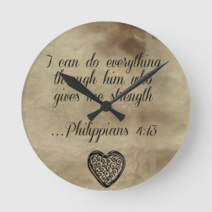 Horloge Ronde 4h13 de Philippiens de vers de bible
