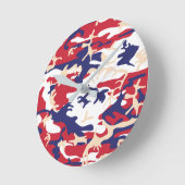 Horloge Ronde 4th of July, Independence day, Camouflage Beige (Angle)