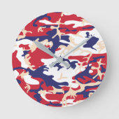Horloge Ronde 4th of July, Independence day, Camouflage Beige (Recto)