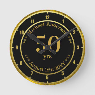 Horloge Ronde 50 ans Cadeau de retraite ou Anniversaire Personna