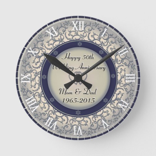 Horloge Ronde 50e anniversaire du Mariage d'argent (Recto)