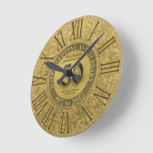 Horloge Ronde 50e anniversaire du Mariage d'or (Angle)