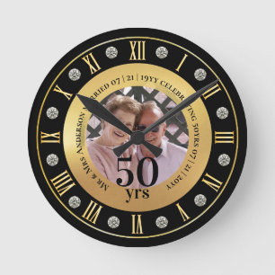 Horloge Ronde 50e anniversaire du Mariage photo cadeau Jubilé d'