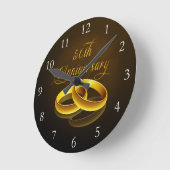 Horloge Ronde 50e anniversaire | Script Gold (Angle)
