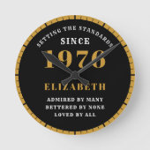 Horloge Ronde 50th Birthday Born 1976 Black Gold (Recto)