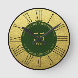 Horloge Ronde 55yrs Retirement or Anniversary Personalized