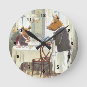 Horloge Ronde 5 Little Pigs : The Roast Beef