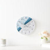 Horloge Ronde 5e anniversaire du Mariage bleu Keepsaké (Maison)