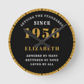 Horloge Ronde 70th Birthday Born 1956 Black Gold (Recto)