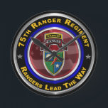 Horloge Ronde 75e Ranger Régiment "Rangers Lead the Way"<br><div class="desc">Display your pride in our Army's only Ranger Régiment ! This specially 75th Ranger Regiment Keepsake Clock makes a wonderful to any who are serving or have served in this Mighty Regiment ! Let all who see this poster know of your support and admiration for the truly remarkable Soldiers along...</div>