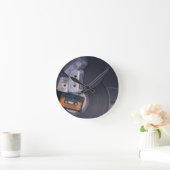 Horloge Ronde 80's Retro Cassette Tapes and Vinyl Records (Maison)