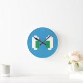 Horloge Ronde 8 Bits Pixel Manga Yeux verts (Maison)