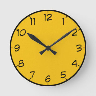 Horloge Ronde 8 nuances d'horloge jaune