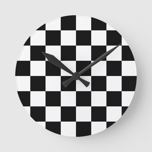 Horloge Ronde À damiers Drapeau Chèques d'échecs de course (Recto)