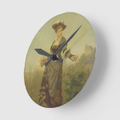 Horloge Ronde A Lady picking flowers in a landscape (panel) (Angle)