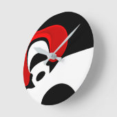 Horloge Ronde À M. Redd : Noir, blanc et rouge Abstraits (Angle)