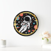 Horloge ronde à thème astronaute avec céleste (Maison)