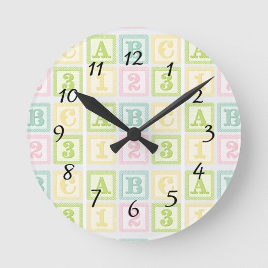 Horloge Ronde ABC Alphabet Baby Nursery Pastels Nursery (Recto)