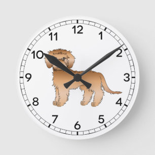 Horloge Ronde Abpricot Mini Goldendoodle Cute Cartoon