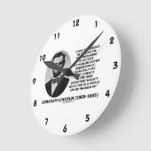 Horloge Ronde Abraham Lincoln Sur Le Sujet De L'Éducation (Angle)