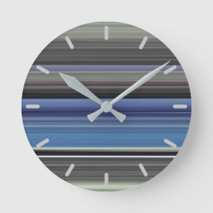 Horloge Ronde Abstract #1: Blue and grey