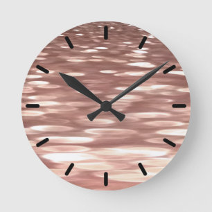 Horloge Ronde Abstract #3: Copper Rose Gold