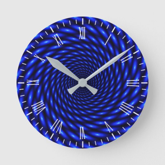 Horloge Ronde Abstract Blue Pattern (Recto)