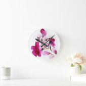 Horloge Ronde Abstract floral watercolor paintings (Maison)