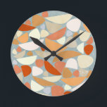 Horloge Ronde Abstract Modern Geometric Art<br><div class="desc">Contemporains abstraits geometric art with organic fluides shapes dans les pastels chauds. Perfect pour perking up your walls.</div>