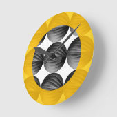 Horloge Ronde Abstract Mustard Yellow and Grey (Angle)