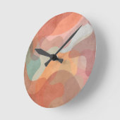 Horloge Ronde Abstract Overlapping Pastel Blobs Background (Angle)