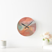 Horloge Ronde Abstract Overlapping Pastel Blobs Background (Maison)
