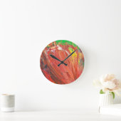 Horloge Ronde Abstract Vertical Gesture in Red (Maison)