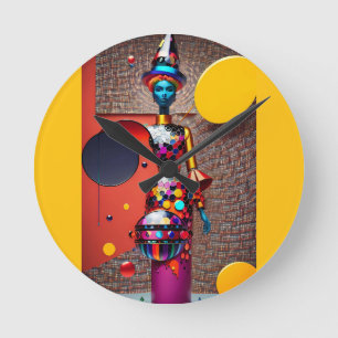 Horloge Ronde Abstraction de l'Astro-Sorcière