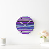 Horloge Ronde Abstrait #2 : Flou ultraviolet (Maison)