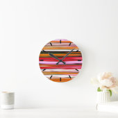 Horloge Ronde Abstrait #2 : Orange blur (Maison)