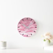 Horloge Ronde Abstrait #3 : Brillant rose (Maison)