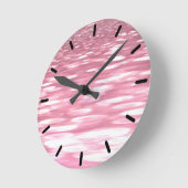 Horloge Ronde Abstrait #3 : Reflet rose (Angle)