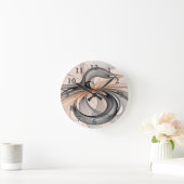 Horloge Ronde Abstrait Anthracite Grey Sienna Art moderne fracta (Maison)